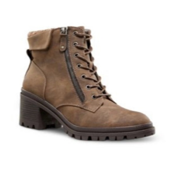 Denver Hayes Women's Sky Heeled Combat Boots - Taupe Brown, Women's size 9 - Picture 12 of 12